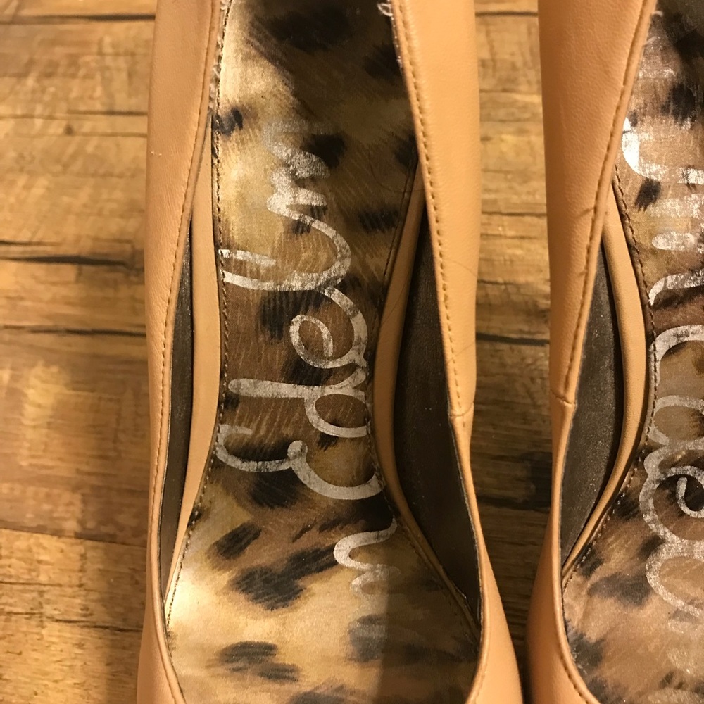 “ Sam Edelman”  8 1/2 Nude leather platform Heel - Picture 4 of 7